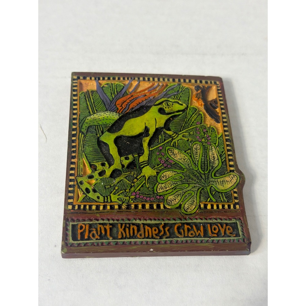 Silvestri McCarthy Tree Frog Plant Kindness Grow Love Resin Art Plaque Decor